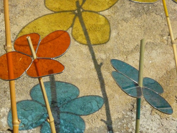 Fleurs sur bambou - détail